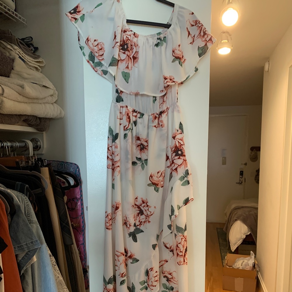 Mimi chica Floral Off the Shoulder Maxi Dres